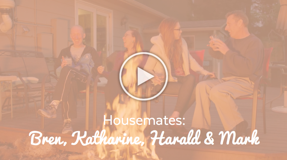 Image-Homesharing Story Bren, Katharine, Harald & Mark (Video) with play button